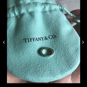 SOLD ….Tiffany & Co Enamel Clasping Link Blue Enamel Jump Ring Sterling Silver